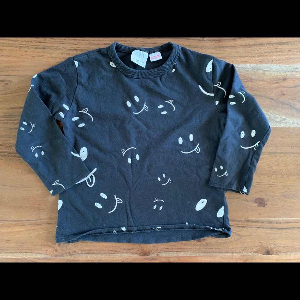 Zara Toddler Long Sleeves with Silly Face Print